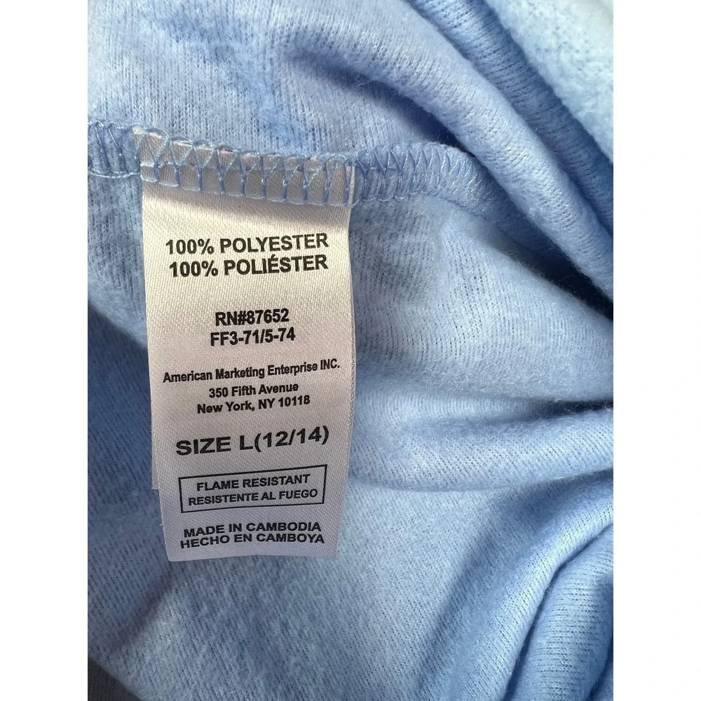 Bluey Kids Hooded Union Suit One Piece Pajamas Blue Fleece Size L 12/14 NEW